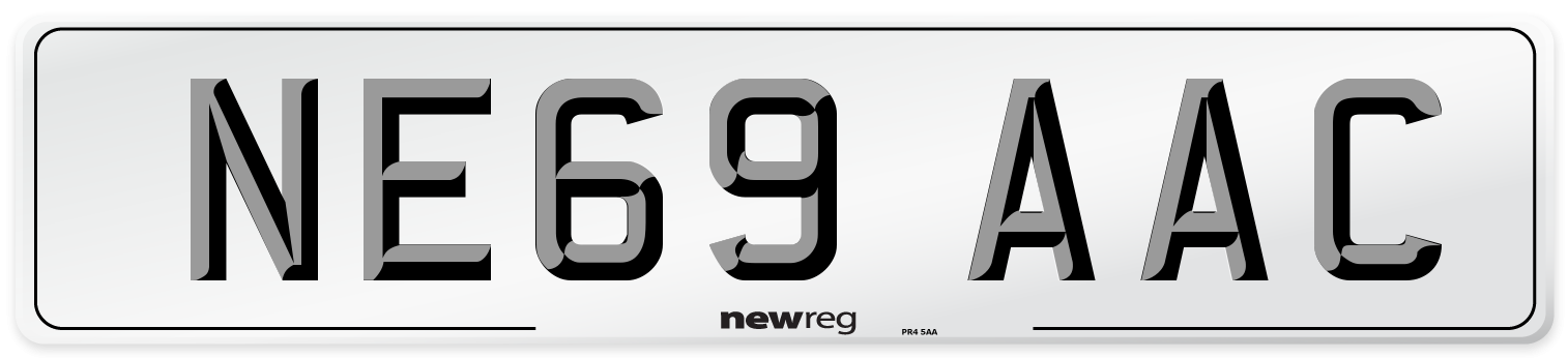 NE69 AAC Number Plate from New Reg